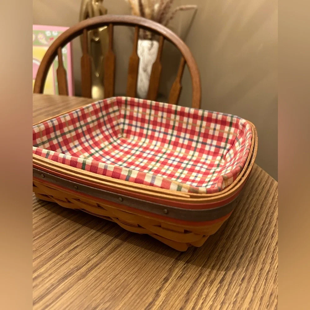Longaberger Good Ol Summertime Picnic Pal Basket Divided with fabric Lin…